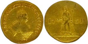 Двойной червонец 1751 (