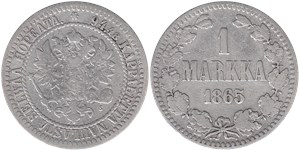 1 марка (markka) 1865 1 марка (S)