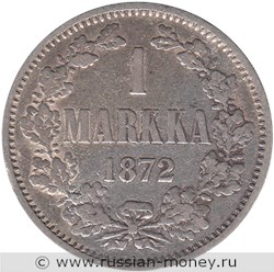 Монета 1 марка (markka) 1872 года (S). Реверс
