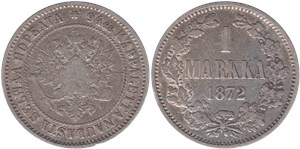 1 марка (markka) 1872 1 марка (S)