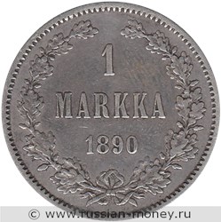 Монета 1 марка (markka) 1890 года 1 марка  (L). Реверс