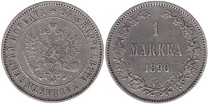 1 марка (markka) 1890 1 марка (L)