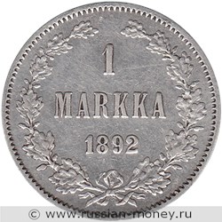 Монета 1 марка (markka) 1892 года 1 марка  (L). Реверс