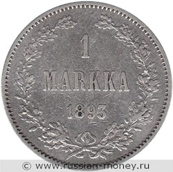 Монета 1 марка (markka) 1893 года 1 марка  (L). Реверс