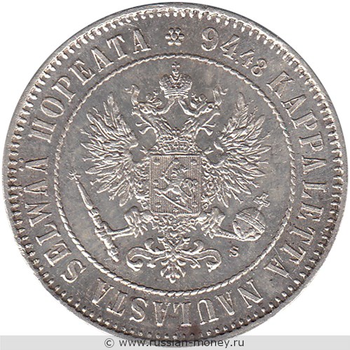 Монета 1 марка (markka) 1915 года (S). Аверс