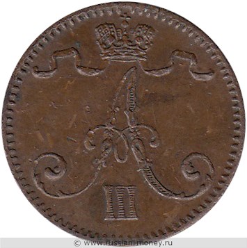 Монета 1 пенни (penni) 1892 года. Аверс