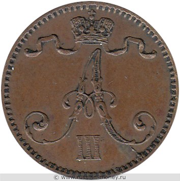 Монета 1 пенни (penni) 1894 года. Аверс