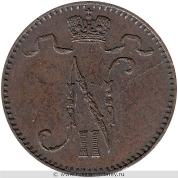Монета 1 пенни (penni) 1899 года. Аверс