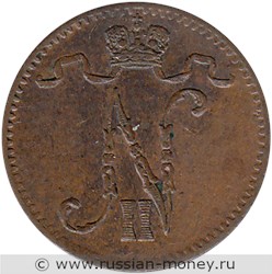 Монета 1 пенни (penni) 1901 года. Аверс