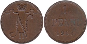 1 пенни (penni) 1905 1 пенни