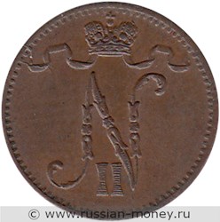 Монета 1 пенни (penni) 1905 года. Аверс