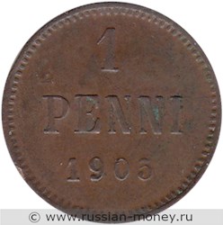 Монета 1 пенни (penni) 1905 года. Реверс