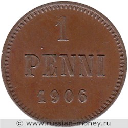 Монета 1 пенни (penni) 1906 года 1 пенни. Реверс