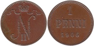 1 пенни (penni) 1906 1 пенни