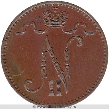 Монета 1 пенни (penni) 1906 года. Аверс
