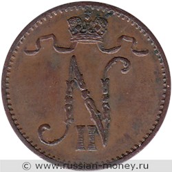 Монета 1 пенни (penni) 1907 года. Аверс