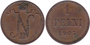 1 пенни (penni) 1907 1 пенни