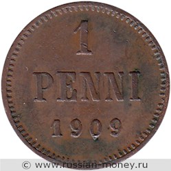 Монета 1 пенни (penni) 1909 года 1 пенни. Реверс