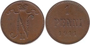 1 пенни (penni) 1911 1 пенни