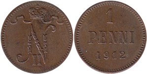 1 пенни (penni) 1912 1 пенни