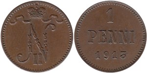 1 пенни (penni) 1913 1 пенни