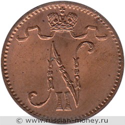 Монета 1 пенни (penni) 1914 года. Аверс