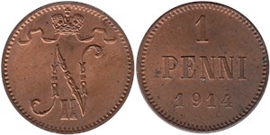 1 пенни (penni) 1914 1 пенни