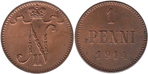 1 пенни (penni) 1914 1 пенни