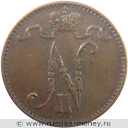 Монета 1 пенни (penni) 1915 года. Аверс