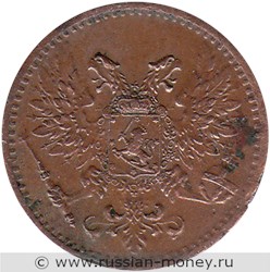 Монета 1 пенни (penni) 1917 года (орёл). Аверс