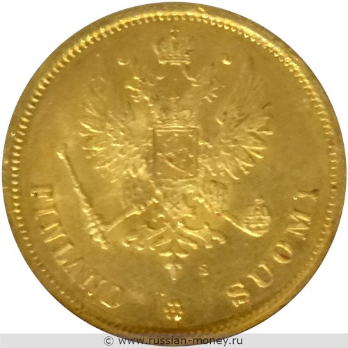 Монета 10 марок (markkaa) 1904 года (L). Аверс