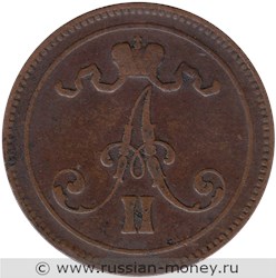 Монета 10 пенни (penniä) 1866 года. Аверс
