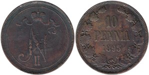 10 пенни (penniä) 1895 10 пенни