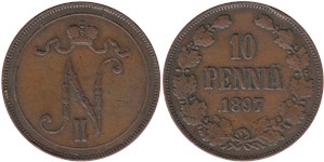 10 пенни (penniä) 1897 10 пенни