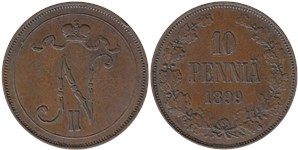 10 пенни (penniä) 1899 10 пенни