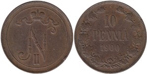 10 пенни (penniä) 1900 10 пенни