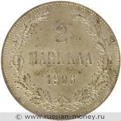 Монета 2 марки (markkaa) 1906 года 2 марки  (L). Реверс