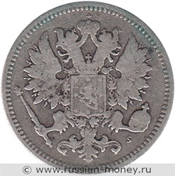 Монета 25 пенни (penniä) 1873 года 25 пенни  (S). Аверс