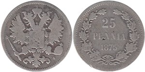 25 пенни (penniä) 1875 25 пенни (S)