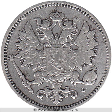 Монета 25 пенни (penniä) 1889 года (L). Аверс