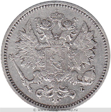 Монета 25 пенни (penniä) 1894 года (L). Аверс
