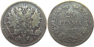 25 пенни (penniä) 1897 25 пенни (L)