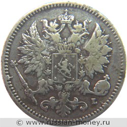 Монета 25 пенни (penniä) 1897 года (L). Аверс