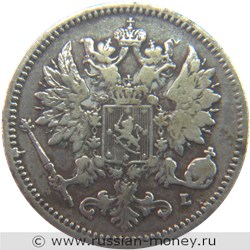 Монета 25 пенни (penniä) 1897 года 25 пенни  (L). Аверс