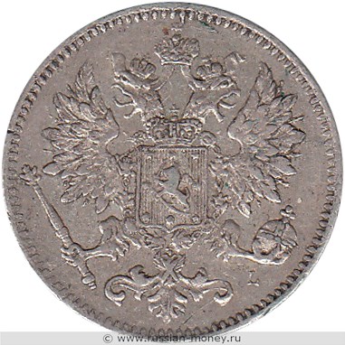 Монета 25 пенни (penniä) 1898 года 25 пенни  (L). Аверс