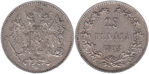 25 пенни (penniä) 1898 25 пенни (L)