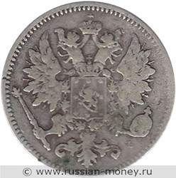 Монета 25 пенни (penniä) 1899 года 25 пенни  (L). Аверс