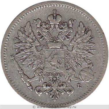 Монета 25 пенни (penniä) 1907 года 25 пенни  (L). Аверс