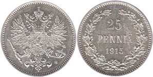 25 пенни (penniä) 1915 25 пенни (S)