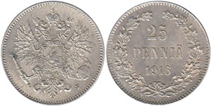 25 пенни (penniä) 1916 25 пенни (S)